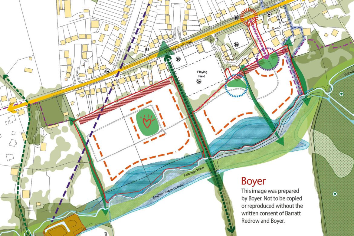 Active travel and vision-led approach for housing in Felbridge