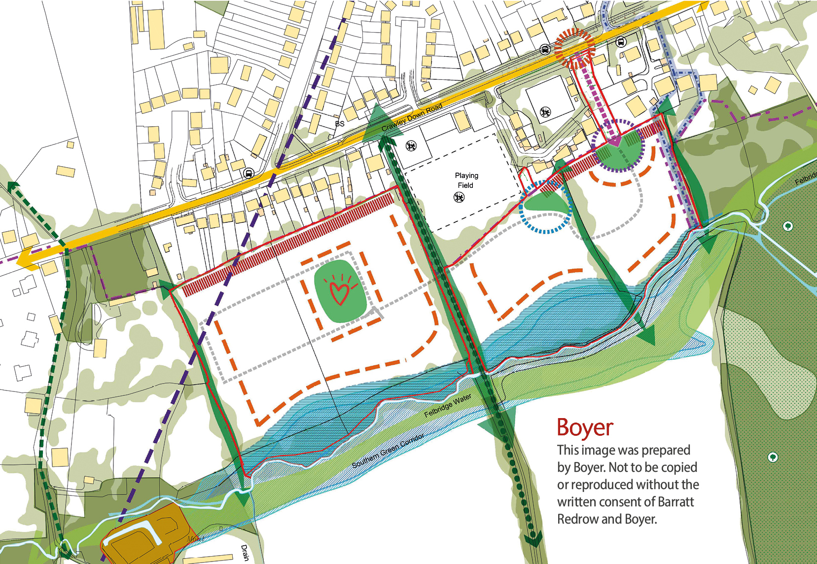 Active travel and vision-led approach for housing in Felbridge
